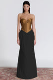 Bruine en Zwarte Zeemeermin Sweetheart Corset Foraml Jurk