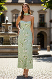 Sage Sheath strapless lange convertible bloemenjurk met slinger