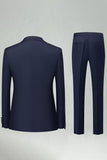 Navy Peak Revers Slim Fit 2-Delige Herenpakken