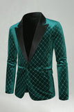 Green Velvet Check Peak Lavel Herenbalblazer