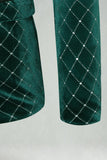 Green Velvet Check Peak Lavel Herenbalblazer