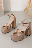 Glitter Rose Golden Chunky open neus op Gala High Heels