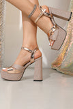 Glitter Rose Golden Chunky open neus op Gala High Heels
