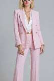 2-delige roze Peak revers dubbelgeknoopte slim fit galapakken
