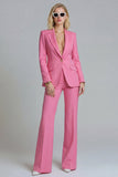 Fuchsia Peak Revers 2-delige Eenknops Dames Werkpakken