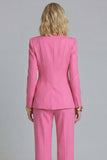 Fuchsia Peak Revers 2-delige Eenknops Dames Werkpakken
