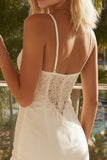 Ivoor Spaghetti Straps Kanten Bodycon trouwjurk