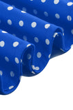 Halter Polka Dots Koninklijk Blauw A-lijn jurk uit de jaren 50