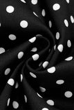 Polka dots halter zwart A Line jurk uit de jaren 50 met strik