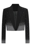 Glinsterend kralenbezet Black Peak Revers Damesblazer