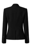 Black Mirror Beaded Peak revers Blazer met één knoop