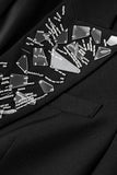 Black Mirror Beaded Peak revers Blazer met één knoop