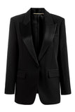 Black Peak revers Satijnen blazer met één knoop