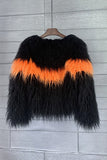 Shearling nepbontjas oranje verdikte vrouwenjas