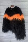 Shearling nepbontjas oranje verdikte vrouwenjas