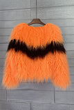 Shearling nepbontjas oranje verdikte vrouwenjas