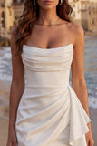 Tule Ivory Sweetheart gerimpelde Mini Diploma-jurk met ruches