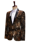 Glinsterend gouden herenbalblazer met één knoop en inkeping