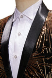 Glinsterend gouden herenbalblazer met één knoop en inkeping