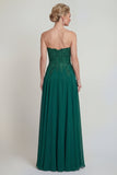 Sweetheart A Line Donkergroene Lange Mother of the Bride jurk met applicaties