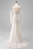 Ivory Sweetheart Zeemeermin Sweep Sleep trouwjurk met kant