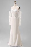 Ivory Sweetheart Zeemeermin Sweep Sleep trouwjurk met kant