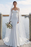 Ivory Sweetheart Zeemeermin Sweep Sleep trouwjurk met kant