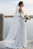 Ivory Sweetheart Zeemeermin Sweep Sleep trouwjurk met kant