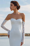 Ivory Sweetheart Zeemeermin Sweep Sleep trouwjurk met kant