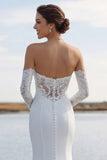 Ivory Sweetheart Zeemeermin Sweep Sleep trouwjurk met kant