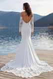 Ivory Sweetheart Zeemeermin Sweep Sleep trouwjurk met mouwen