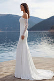 Ivory Sweetheart Zeemeermin Sweep Sleep trouwjurk met mouwen
