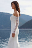 Ivory Sweetheart Zeemeermin Sweep Sleep trouwjurk met mouwen