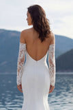 Ivory Sweetheart Zeemeermin Sweep Sleep trouwjurk met mouwen