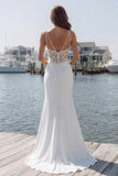 Ivoor Zeemeermin Met Satijn Lange Trouwjurk met Split