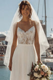 Ivory A Line Lace Sweep Sleep trouwjurk met split