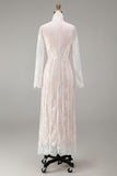 Witte Sheath Lace Trouwjurk met lange mouwen