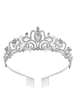 Gouden Witte Kristallen Prom Koningin Kroon Tiara