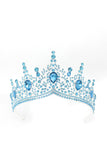 Gouden en Koninklijk Blauwe Kristallen Gala Koningin Kroning Tiara