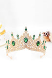 Gouden en Koninklijk Blauwe Kristallen Gala Koningin Kroning Tiara