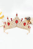 Gouden en Koninklijk Blauwe Kristallen Gala Koningin Kroning Tiara