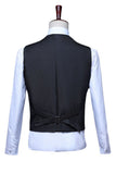 Glinsterend blauw enkelrijig V-hals pailletten herenpakvest
