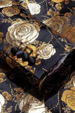 Gouden Jacquard Bloemensjaal Revers Enkelvoudig Herencolbert