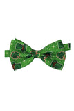 Legergroen bedrukte vlinderdas Formele Tuxedo vlinderdas