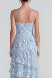 Shearh lila bloemen spaghetti bandjes met gerimpelde maxi jurk met split