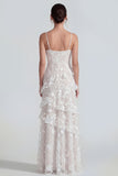 Shearh lila bloemen spaghetti bandjes met gerimpelde maxi jurk met split