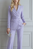 2-delige lila genotched revers dubbelgeknoopte slim fit galapakken