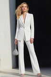 2-delige Peak Revers Enkelvoudige Witte Slim Fit Balpakken