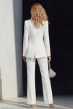 2-delige Peak Revers Enkelvoudige Witte Slim Fit Balpakken
