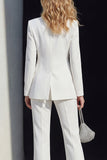 2-delige Peak Revers Enkelvoudige Witte Slim Fit Balpakken